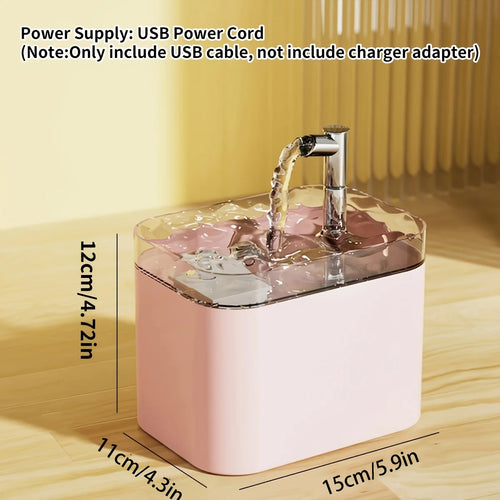 1.5L Cat Water Dispenser Automatic Circulating Flow Water Dispenser Live Water Drinking Fountain Cat and Dog Water Bowl Feeding Bowl