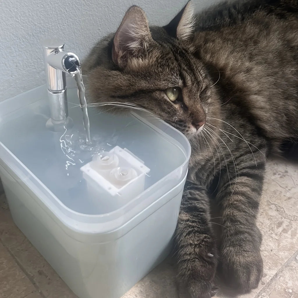 1.5L Cat Water Dispenser Automatic Circulating Flow Water Dispenser Live Water Drinking Fountain Cat and Dog Water Bowl Feeding Bowl